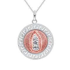 Our Lady of Guadalupe Round Pendant Necklace