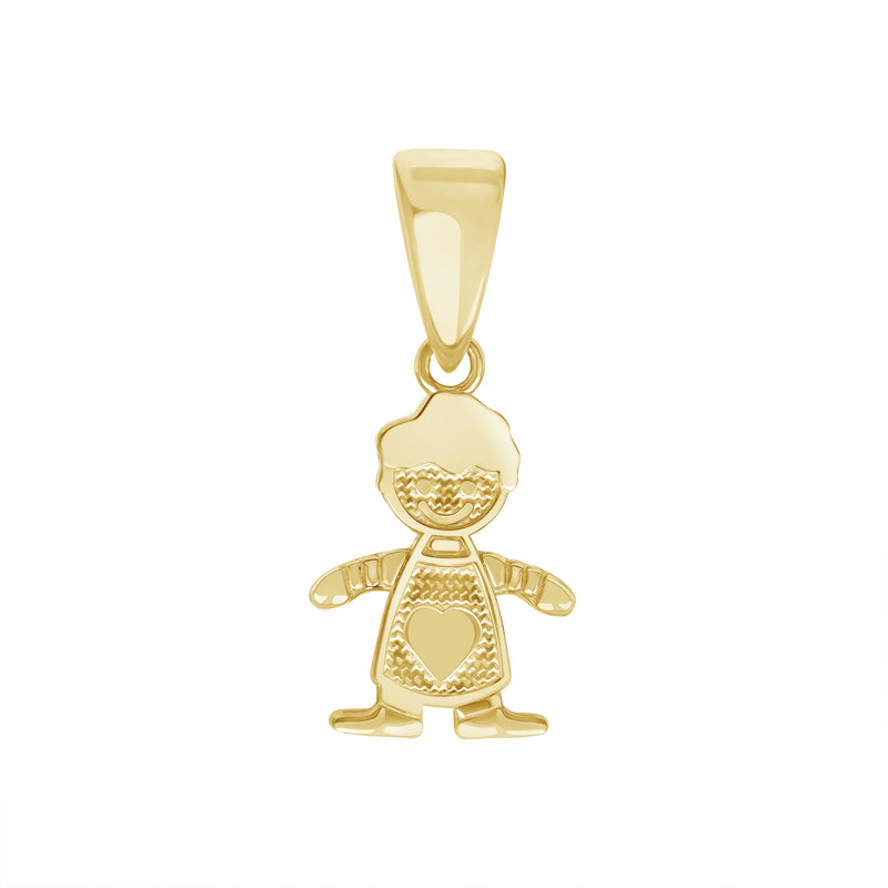 It's A Boy Pendant Necklace in Solid Gold