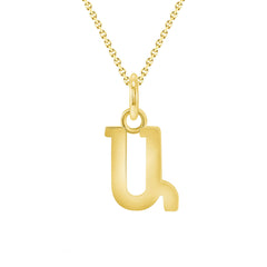 Dainty Mini Armenian Initial Pendant Necklace in Solid Gold