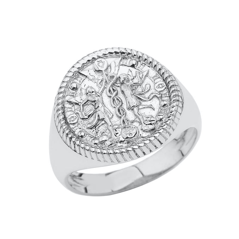 Gemini Astrological Zodiac Unisex Statement Ring In Sterling Silver
