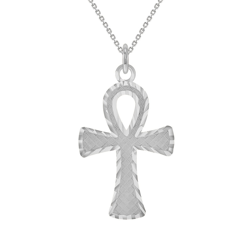 Dainty Egyptian Key Of Life Ankh Pendant/Necklace in Sterling Silver (Large/Small)