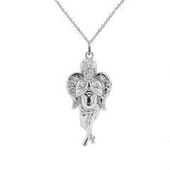 3D Full Body Angel Charm Pendant/Necklace in Sterling Silver