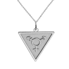 Triangle Transgender Pendant/Necklace In Solid Sterling Silver