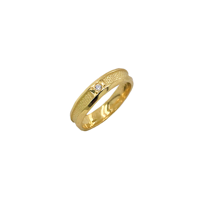 Modern Diamond 3.8 mm Wedding Band Ring in Solid Gold