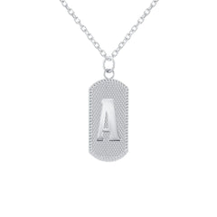 Initial Dog Tag Pendant Necklace