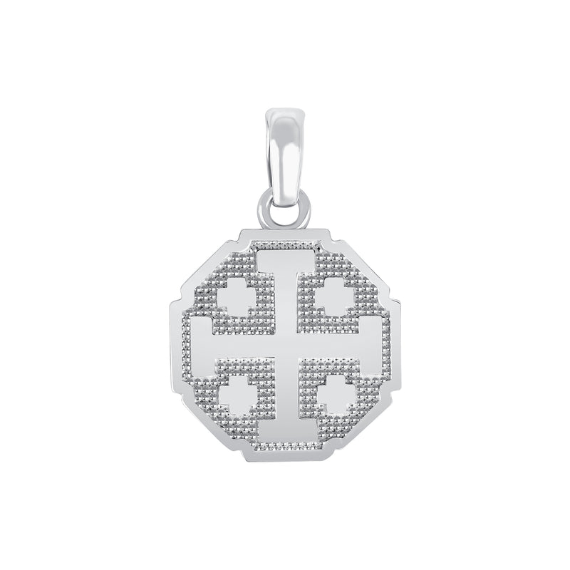 Crusaders Cross Pendant Necklace in Solid Sterling Silver (Small)