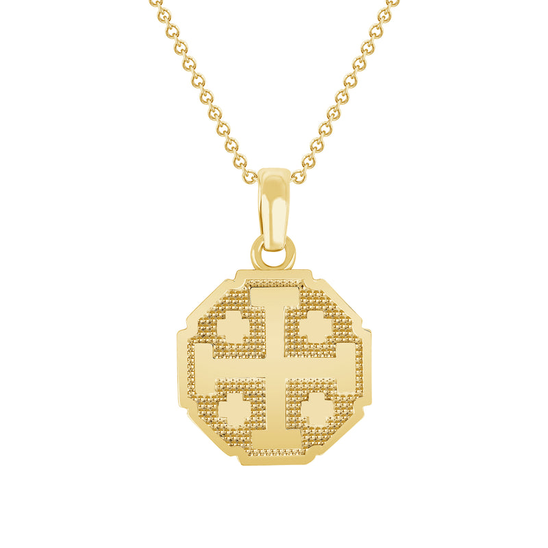 Crusaders Cross Pendant Necklace in Solid Gold (Small)