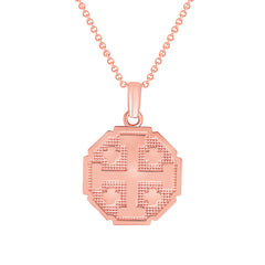 Crusaders Cross Pendant Necklace in Solid Gold (Small)