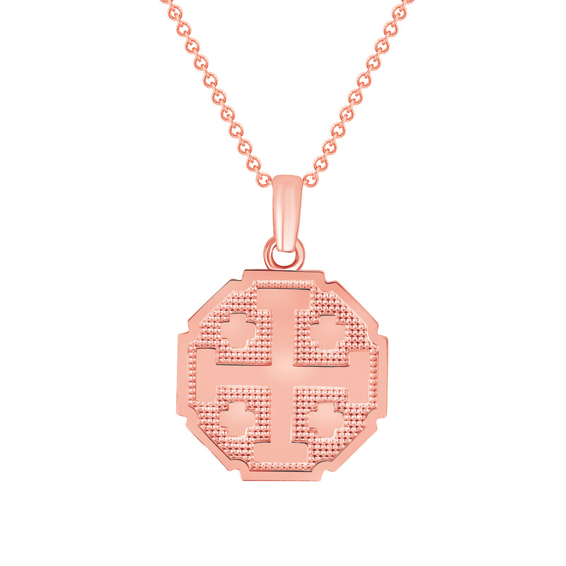 Crusaders Cross Pendant Necklace in Solid Gold (Large)