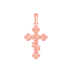 Orthodox Cross Pendant Necklace in Solid Gold (Small)