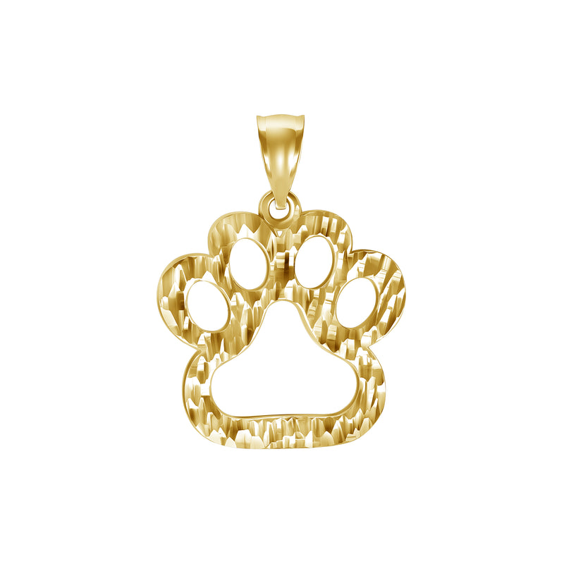 Dog Paw Paw Pendant, Gold Plated Gold Plated/ Vermeil Dog Paw Charm Pendant