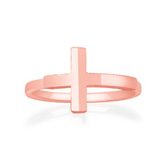 Sideways Cross Ring in Solid 14k Gold (Large)