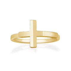 Sideways Cross Ring in Solid 14k Gold (Large)