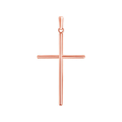 Simple Christian Cross Pendant Necklace in Solid Gold