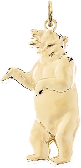 Grizzly Bear Pendant Necklace - Gold Plated Sterling Silver/ Vermeil Bear Pendant Necklace