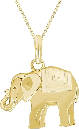 Gold Plated Elephant Pendant Necklace - Lucky Elephant Charm Chain for Women and Men - Symbol of Good Fortune