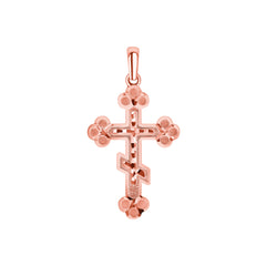 Orthodox Cross Pendant Necklace in Solid Gold (Large)