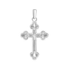 Solid Gold Diamond Cut Cross Pendant Necklace