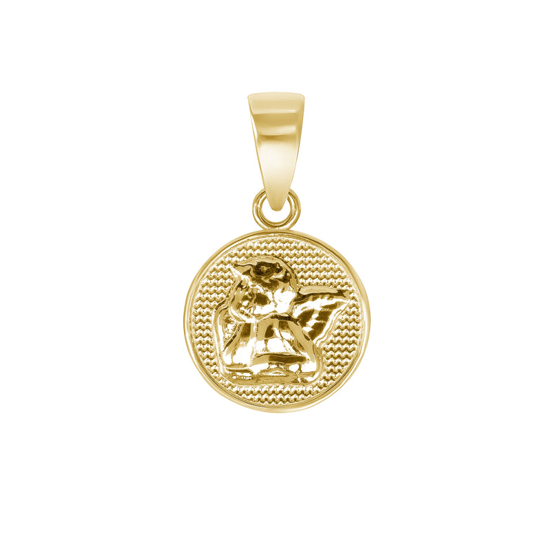 Temple Clair Angel Pendant Necklace in Solid Gold