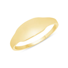 Engravable Signet Pinky Ring in Solid Gold