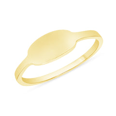 Engravable Signet Small Pinky Ring in Solid Gold