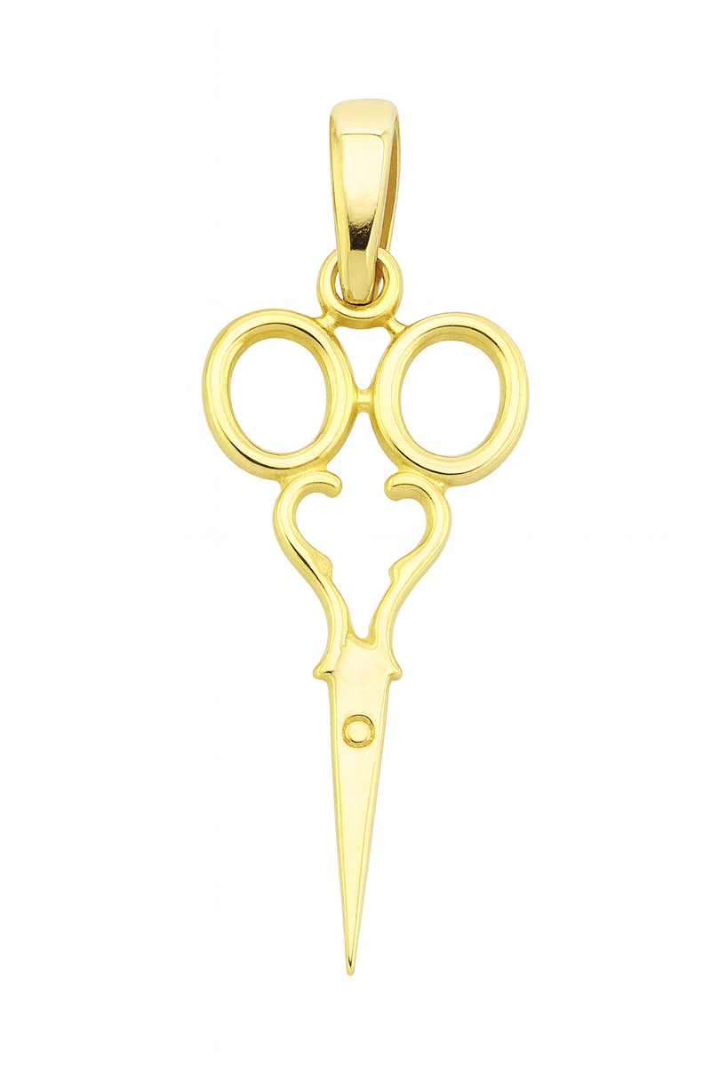Gold Plated Hair Shears/Scissor Pendant - Vermeil Hair Scissor Charms Pendant- Hair Stylist Gifts