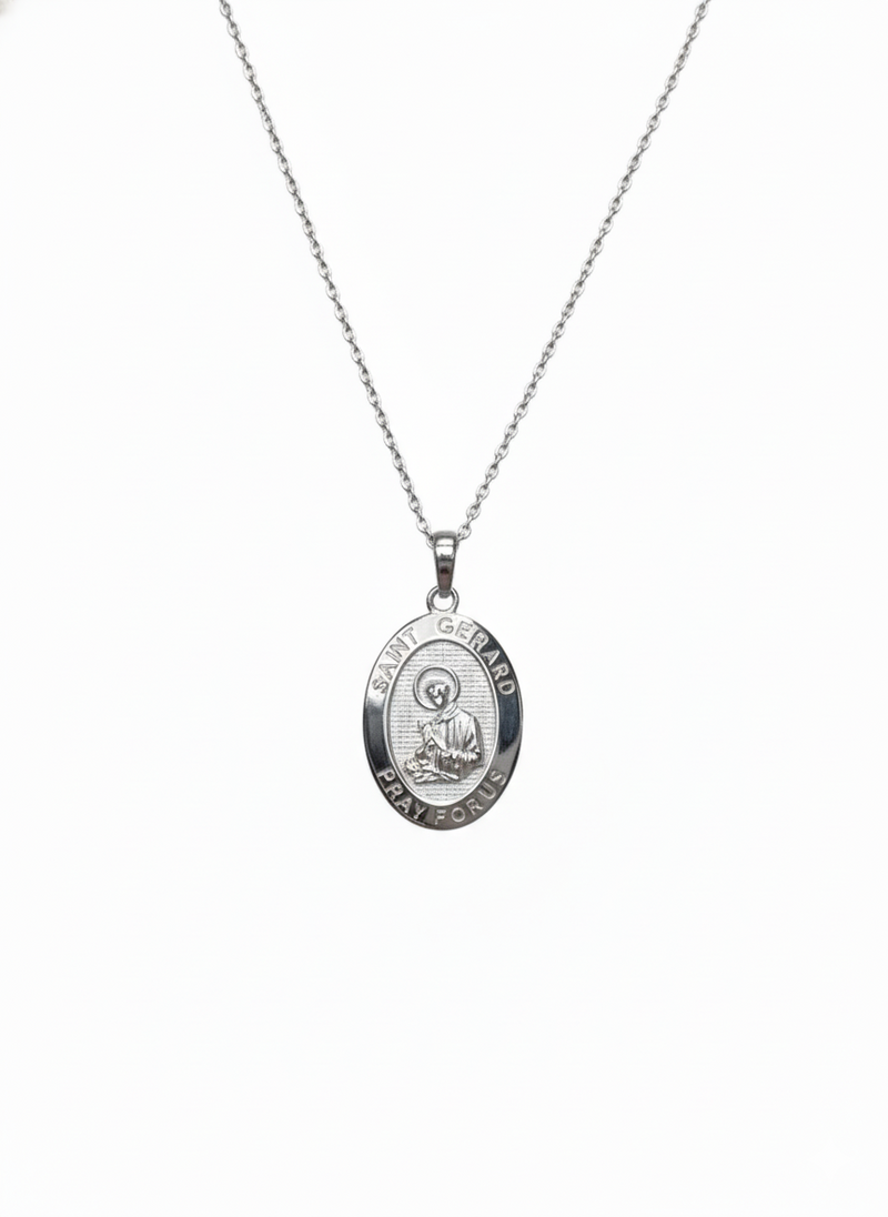 St. Gerard Fertility Necklace – 925 Sterling Silver Gold Plated Medal ...