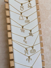 Zodiac Charm Necklace in Gold Vermeil