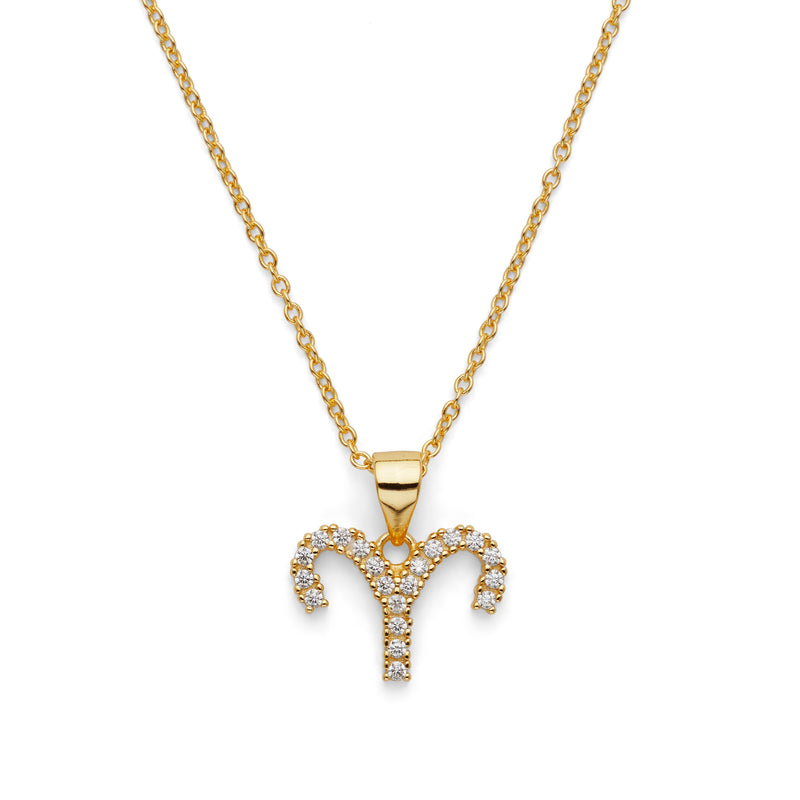 Zodiac Charm Necklace in Gold Vermeil