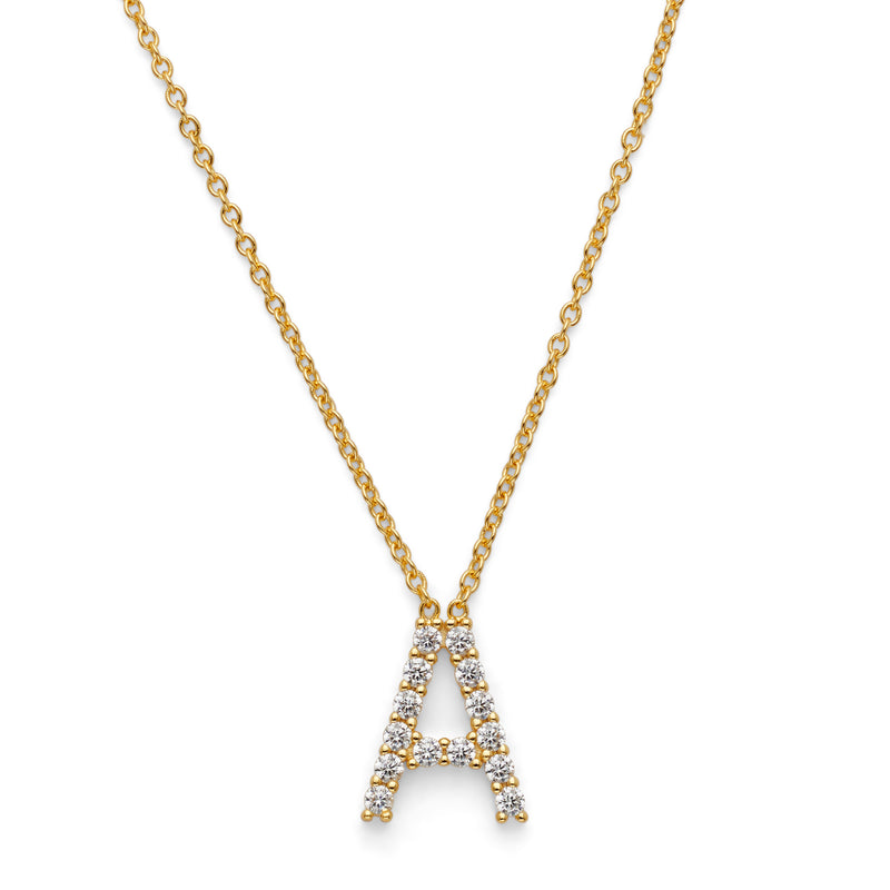 Initial Charm 14k Gold Plated Vermeil- Sterling Silver Letter Necklace