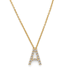 Initial Necklace 14k Gold Plated Vermeil Silver Non-Tarnish Hypoallergenic Trendy Necklace