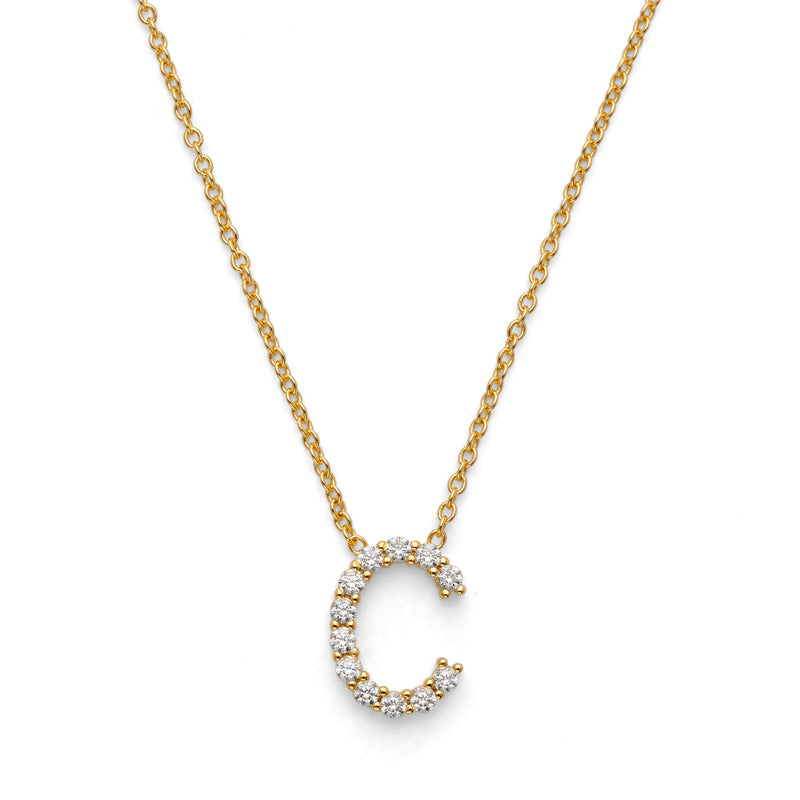 Initial Necklace 14k Gold Plated Vermeil Trendy Necklace