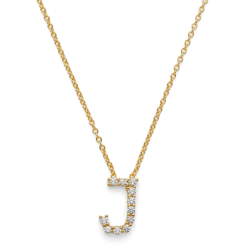 Initial Necklace 14k Gold Plated Vermeil Silver Non-Tarnish Hypoallergenic Trendy Necklace