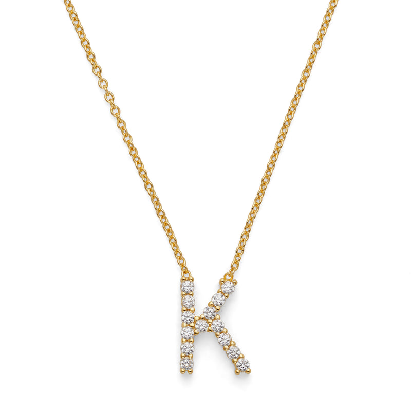 Initial Necklace 14k Gold Plated Vermeil Trendy Necklace