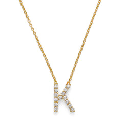 Initial Necklace 14k Gold Plated Vermeil Silver Non-Tarnish Hypoallergenic Trendy Necklace