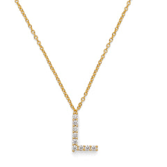 Initial Necklace 14k Gold Plated Vermeil Silver Non-Tarnish Hypoallergenic Trendy Necklace