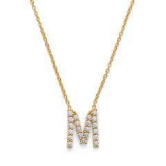 Initial Necklace 14k Gold Plated Vermeil Silver Non-Tarnish Hypoallergenic Trendy Necklace