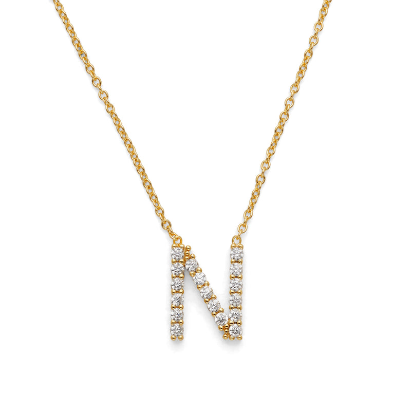 Initial Necklace 14k Gold Plated Vermeil Trendy Necklace