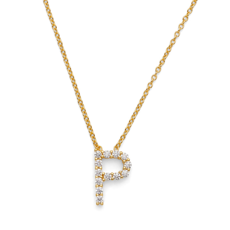 Initial Necklace 14k Gold Plated Vermeil Silver Non-Tarnish Hypoallergenic Trendy Necklace