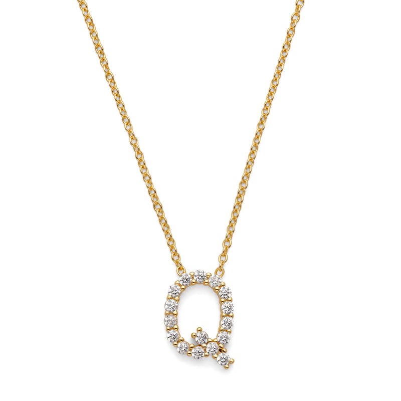 Initial Necklace 14k Gold Plated Vermeil Silver Non-Tarnish Hypoallergenic Trendy Necklace