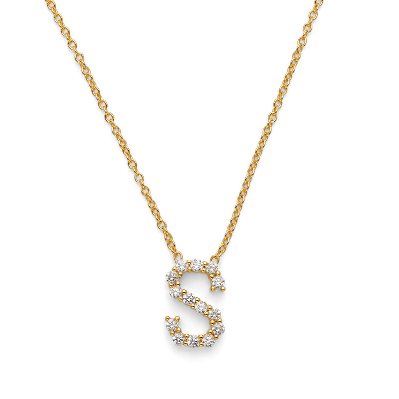 Initial Necklace 14k Gold Plated Vermeil Silver Non-Tarnish Hypoallergenic Trendy Necklace