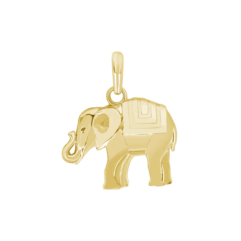 Gold Plated Elephant Pendant Necklace - Lucky Elephant Charm Chain for Women and Men - Symbol of Good Fortune