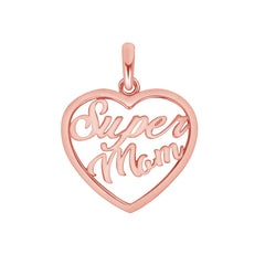 Super Mom Open Heart Pendant Necklace