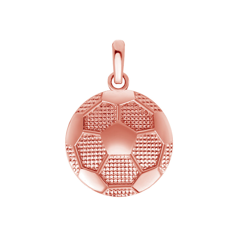 Large Flat Soccer Ball Pendant Necklace