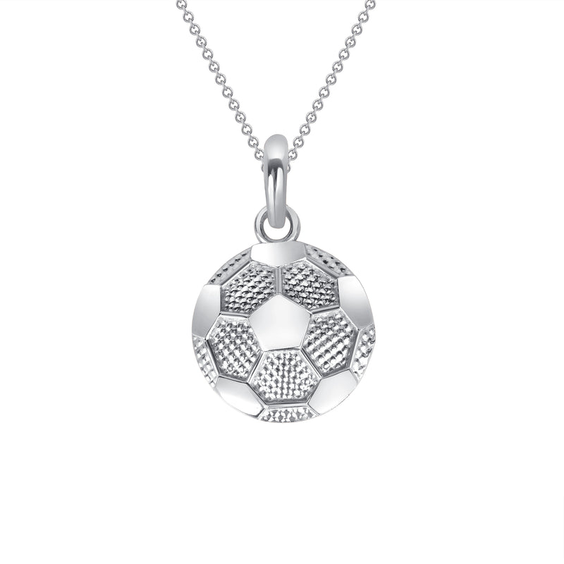 Small Flat Soccer Ball Pendant Necklace