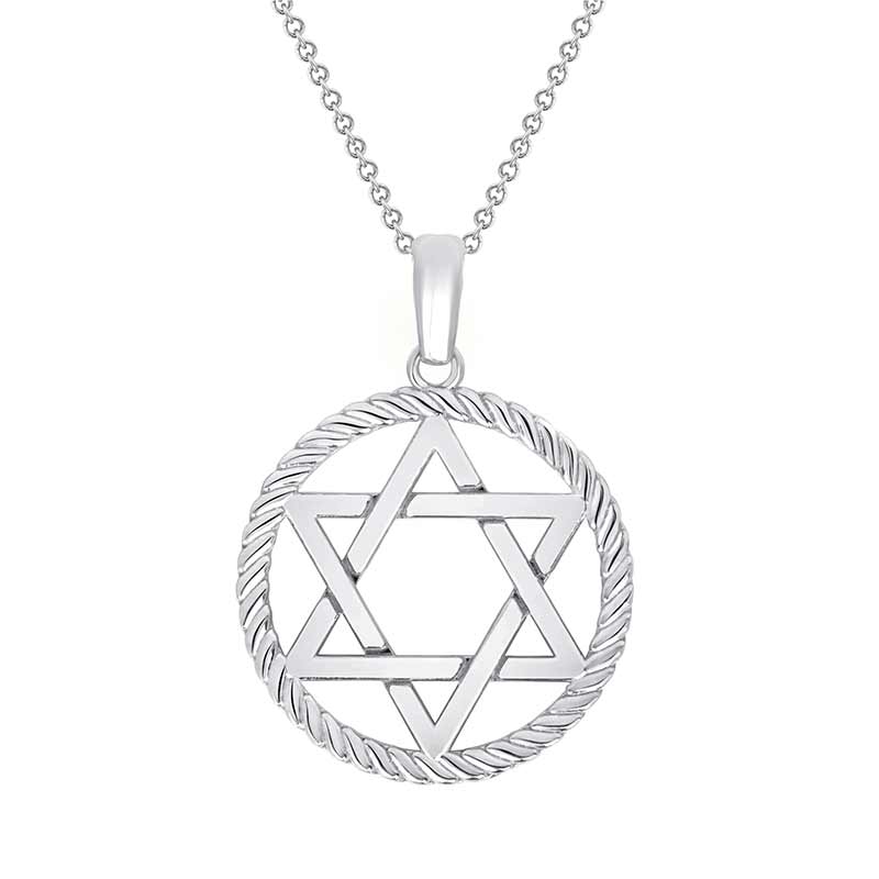 Religious Star of David Rope Pendant Necklace