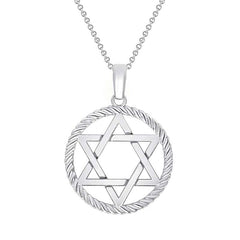 Religious Star of David Rope Pendant Necklace
