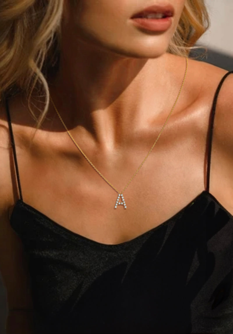 Initial Necklace 14k Gold Plated Vermeil Silver Non-Tarnish Hypoallergenic Trendy Necklace