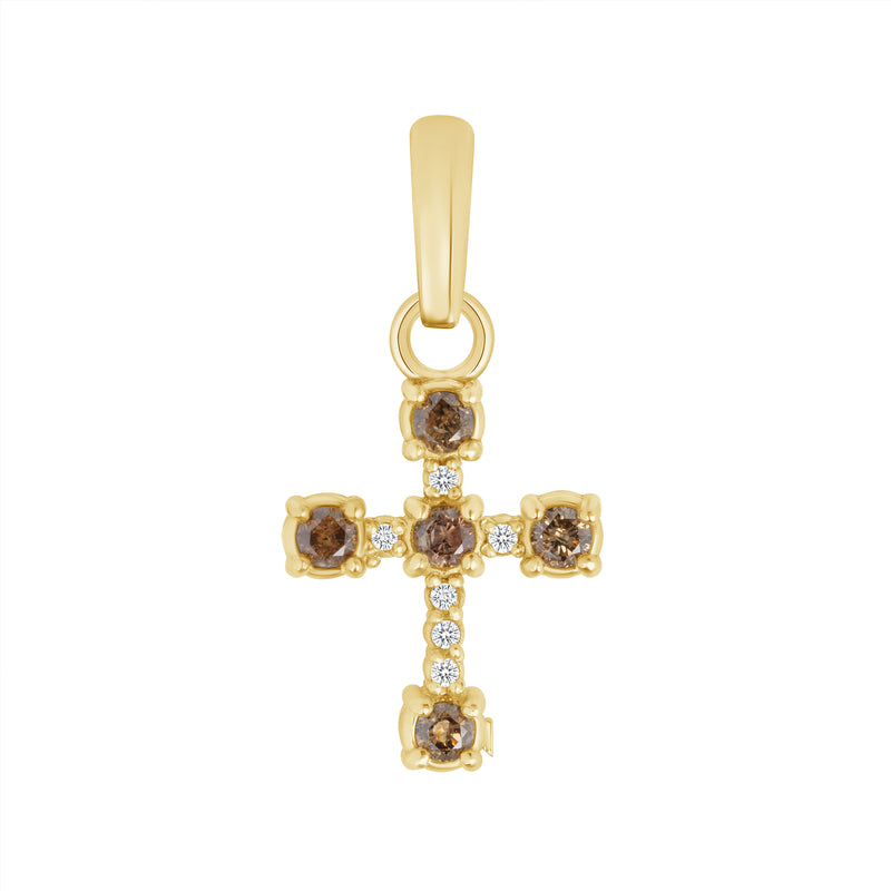 Dainty Peridot Diamond Cross in Solid Gold