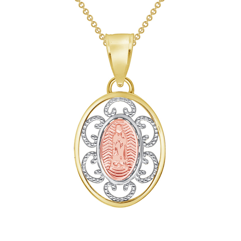 Our Lady of Guadalupe Oval Pendant Necklace